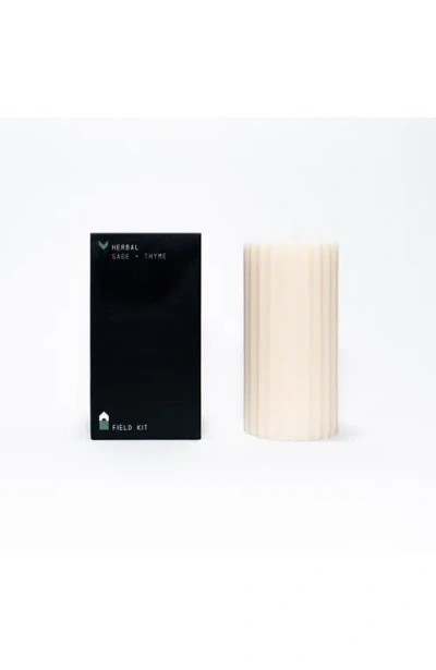 Field Kit Herbal Pillar Candle In White