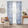 Fieldcrest Arden Botanical Leaf Cotton Grommet Top Sheer Single Curtain Panel In Blue