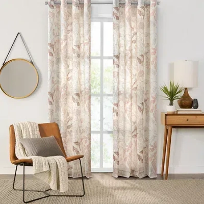 Fieldcrest Arden Garden Grommet Top Sheer Single Curtain Panel In White