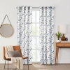 Fieldcrest Arden Modern Herringbone Cotton Grommet Top Sheer Single Curtain Panel In Blue