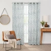 Fieldcrest Arden Soft Paisley Print Grommet Top Sheer Single Curtain Panel In Blue