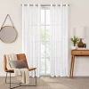 Fieldcrest Arden Solid Cotton Grommet Top Sheer Single Curtain Panel In White