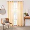 Fieldcrest Arden Solid Cotton Grommet Top Sheer Single Curtain Panel In Yellow