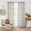 Fieldcrest Arden Vine Floral Print Grommet Top Sheer Single Curtain Panel In Sand