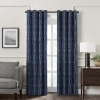 Fieldcrest Heritage Allegria Grommet Top Energy Saving Embroidered 100% Blackout Single Curtain Panel In Blue