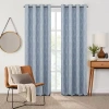 Fieldcrest Heritage Davina Intertwining Vines Grommet Top Energy Saving 100% Blackout Single Curtain Panel In Blue
