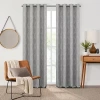 Fieldcrest Heritage Davina Intertwining Vines Grommet Top Energy Saving 100% Blackout Single Curtain Panel In Gray