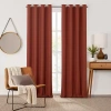 Fieldcrest Heritage Davina Solid Grommet Top Energy Saving 100% Blackout Single Curtain Panel In Brown