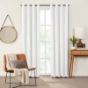 Fieldcrest Heritage Davina Solid Grommet Top Energy Saving 100% Blackout Single Curtain Panel In White