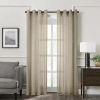Fieldcrest Heritage Mirron Solid Grommet Top Sheer Single Curtain Panel In Brown