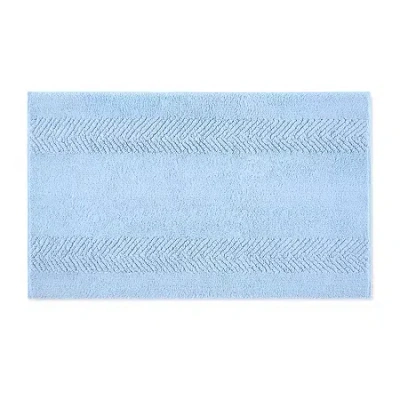 Fieldcrest Luxury Cotton Bath Rug In Blue