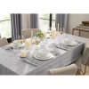 Fieldcrest Luxury Cotton-linen Herringbone Tablecloth In Gray
