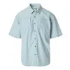 Fieldstone Men's Roost Classic Short Sleeve Button Down Shirt In Light Blue In Blue