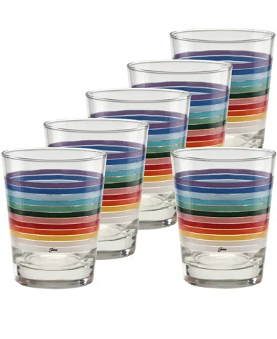 Fiesta 2026 All Colors Stripes Double Old Fashioned Glasses, Set Of 6 In Multi