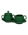 Fiesta 4 Pc. Sugar Bowl And Creamer Set With Tray In Dk Green