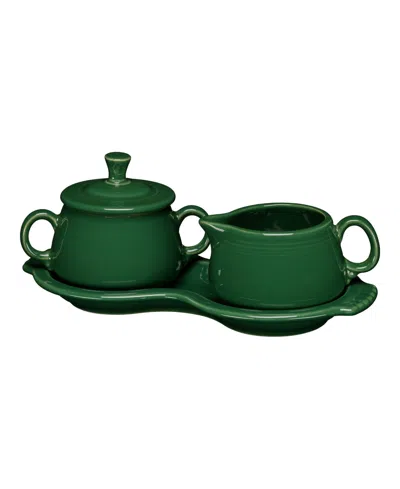 Fiesta 4 Pc. Sugar Bowl And Creamer Set With Tray In Green