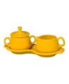 Fiesta 4 Pc. Sugar Bowl And Creamer Set With Tray In Med Yellow