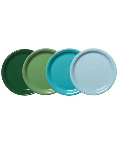 Fiesta Aegean Bistro Coupe 9" Luncheon Plates, Set Of 4 In Multi