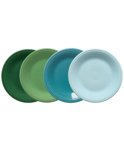 Fiesta Aegean Classic Rim 10.5" Dinner Plates, Set Of 4 In Multi