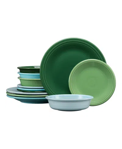 Fiesta Aegean Classic Rim 12 Pc. Dinnerware Set, Service For 4 In Aegean Mixed Colors