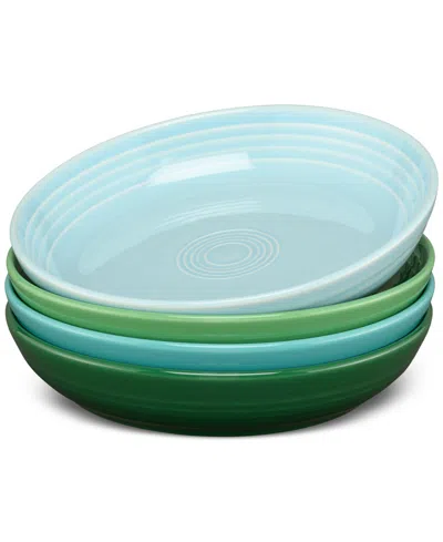Fiesta Aegean Coupe 8.5" Luncheon Bowls, Set Of 4 In Blue