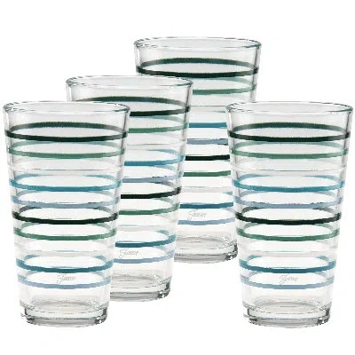 Fiesta Aegean Thin Stripe 16-ounce Tapered Cooler Glass Set Of 4 In Multi