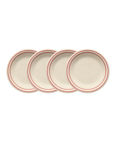 Fiesta Americana Classic Rim Salad Plates, Set Of 4, Service For 4 In Pink