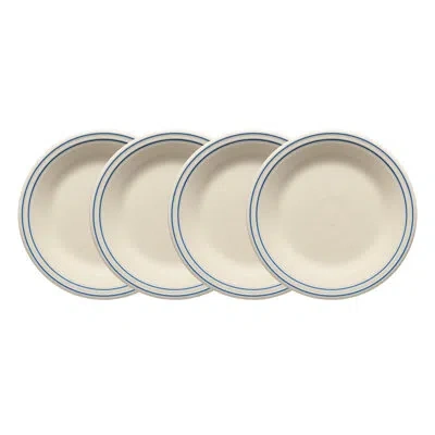 Fiesta Americana Lapis Band Classic Rim 10 1/2-inch Dinner Plates, Set Of 4 In Linen