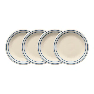 Fiesta Americana Lapis Band Classic Rim 7 1/4-inch Salad Plates, Set Of 4 In Linen