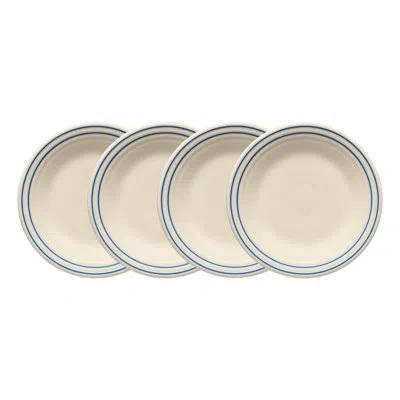 Fiesta Americana Lapis Band Classic Rim 9 Inch Luncheon Plate, Set Of 4 In Linen