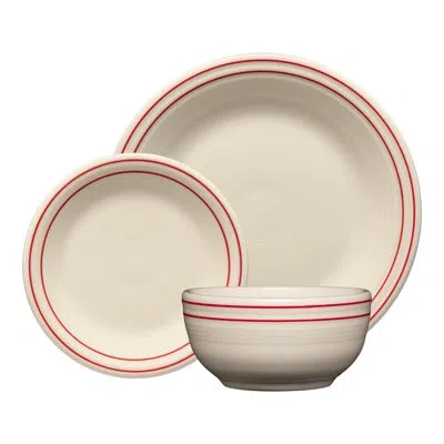 Fiesta Americana Scarlet Band 3-piece Place Setting, Service For 1 In Linen