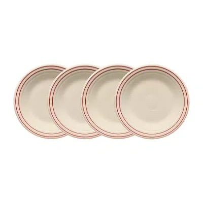 Fiesta Americana Scarlet Band Classic 4-pc. Luncheon Plate In Neutral