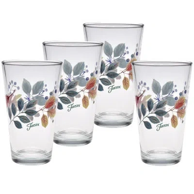 Fiesta Autumn Fields 16-ounce Cooler Glass Set Of 4 In Multi