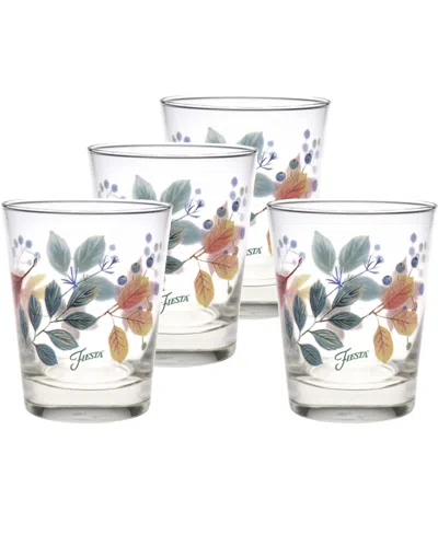 Fiesta Autumn Fields Double Old Fashioned Glasses, Set Of 4 In Multi