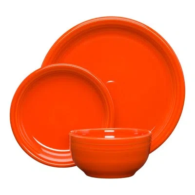 Fiesta Bistro Coupe 3 Piece Place Setting, Service For 1 In Poppy