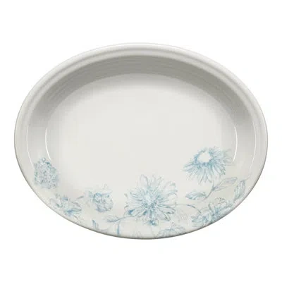 Fiesta Botanical Floral 11 5/8 Inch Medium Oval Serving Platter In Blue;white