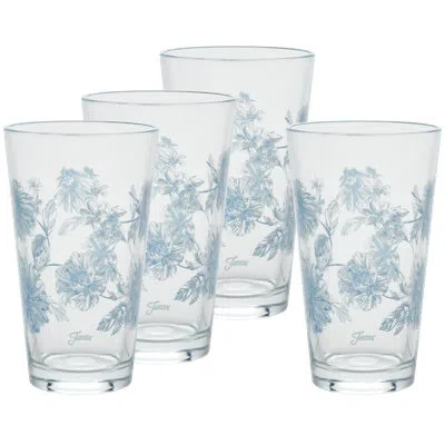 Fiesta Botanical Floral 16-ounce Tapered Cooler Glass In Blue