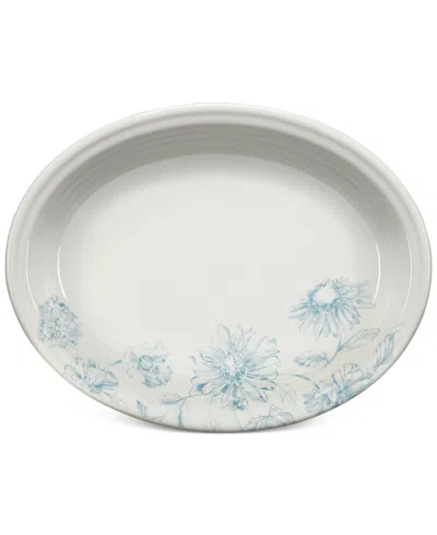 Fiesta Botanical Floral Oval Platter In Open White