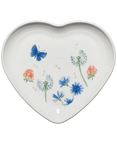 Fiesta Breezy Floral Heart Shaped Plate 9" In White