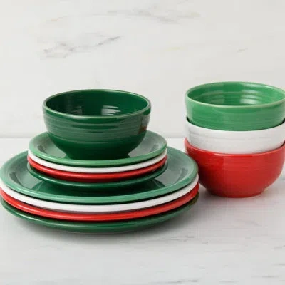Fiesta Christmas Bistro Coupe 12-piece Dinnerware Set In Multi