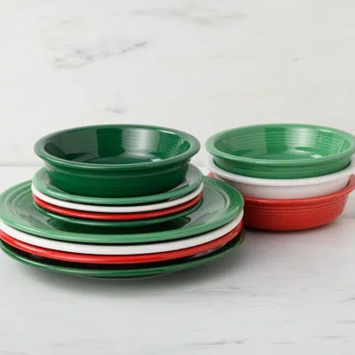 Fiesta Christmas Classic Rim 12-piece Dinnerware Set, Service For 4 In Multi