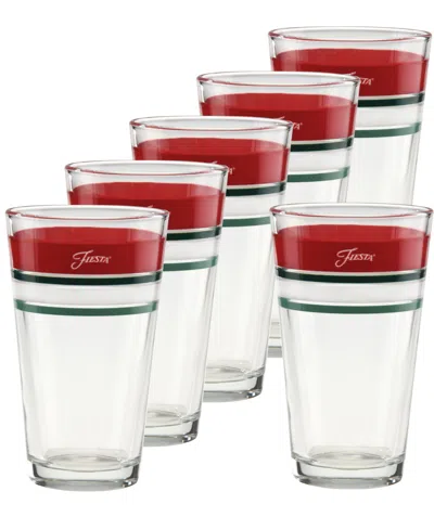 Fiesta Christmas Tapered Cooler Glasses, Set Of 6 In Multi