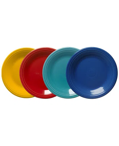 Fiesta Classic Rim 10.5" Dinner Plates, Set Of 4 In Multi
