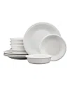 Fiesta Classic Rim 12 Pc. Dinnerware Set, Service For 4 In White