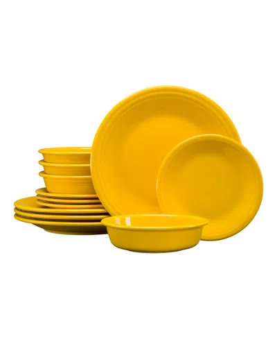 Fiesta Classic Rim 12 Pc. Dinnerware Set, Service For 4 In Yellow