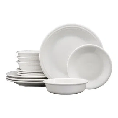 Fiesta Classic Rim 12-piece Dinnerware Set, Service For 4 In White