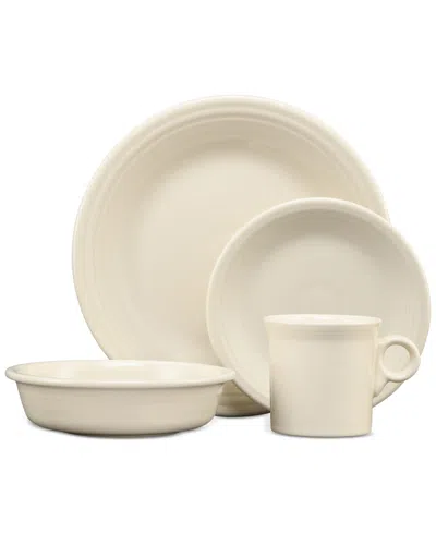 Fiesta Classic Rim 4 Pc. Place Setting, Service For 1 In Neutral
