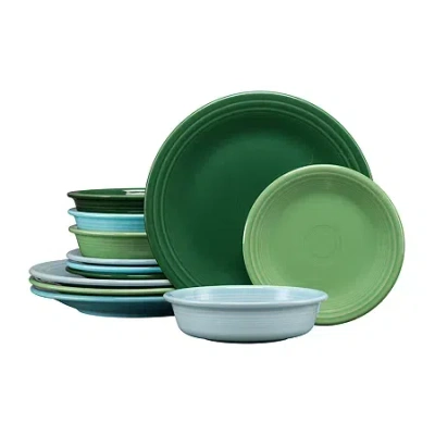 Fiesta Classic Rim Mixed Aegean 12-pc. Dinnerware Set In Multi