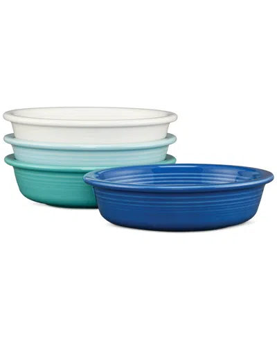 Fiesta Coastal Blues Classic Rim 6-7/8" Cereal Bowls, Set Of 4 In Multi