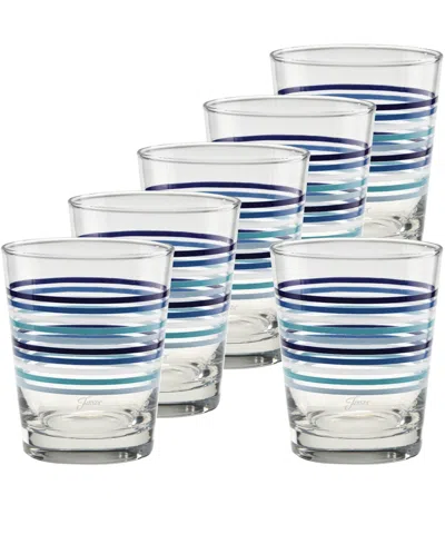 Fiesta Coastal Blues Double Old Fashioned Glasses, Set Of 6 In Transparent